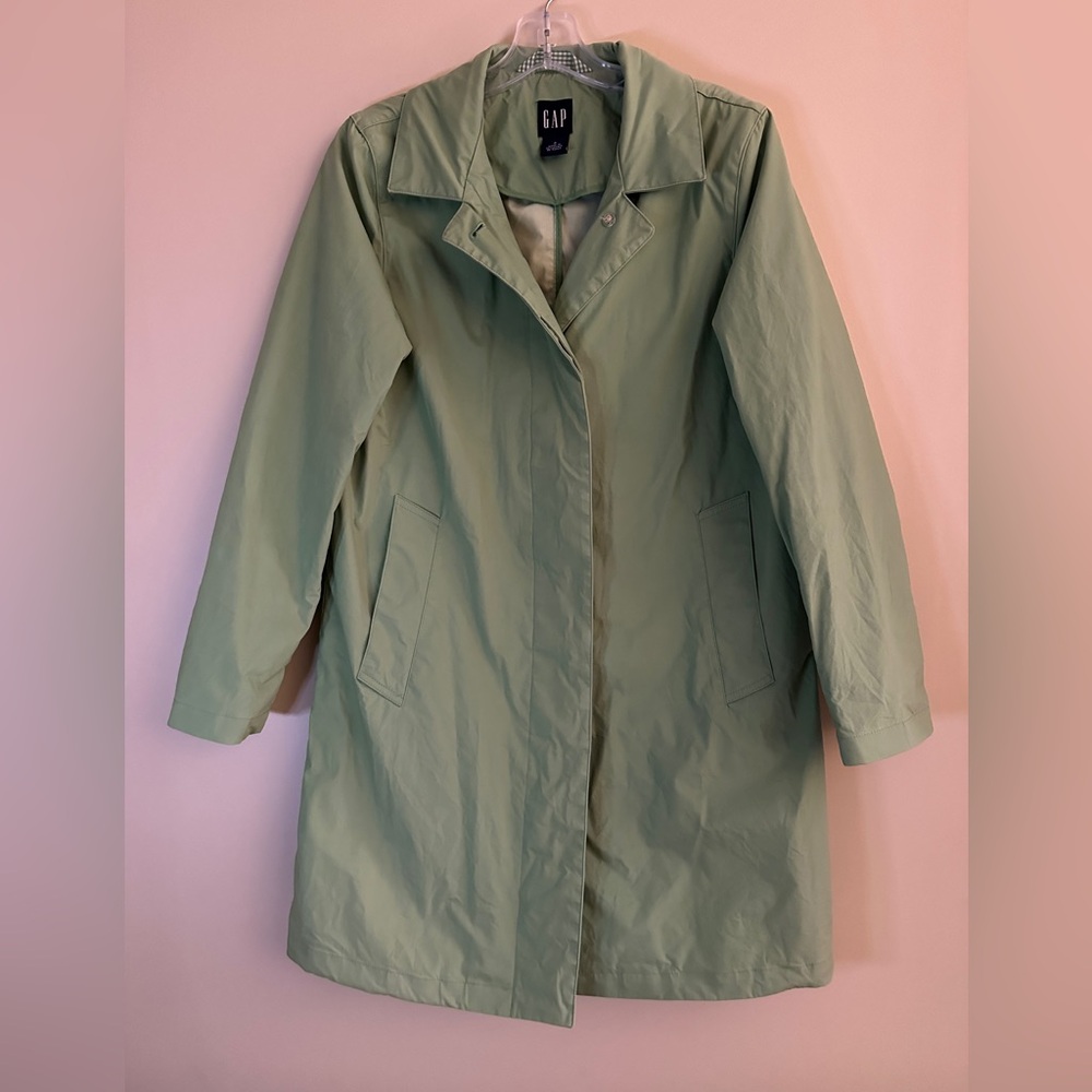 Gap Green Lightweight Mac Coat Womens S